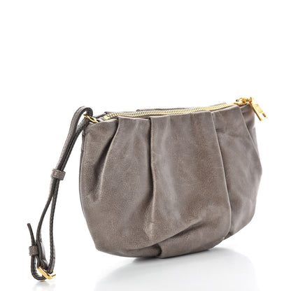 Prada Vitello Shine Mordore Wristlet Clutch Argilla 3 of 7