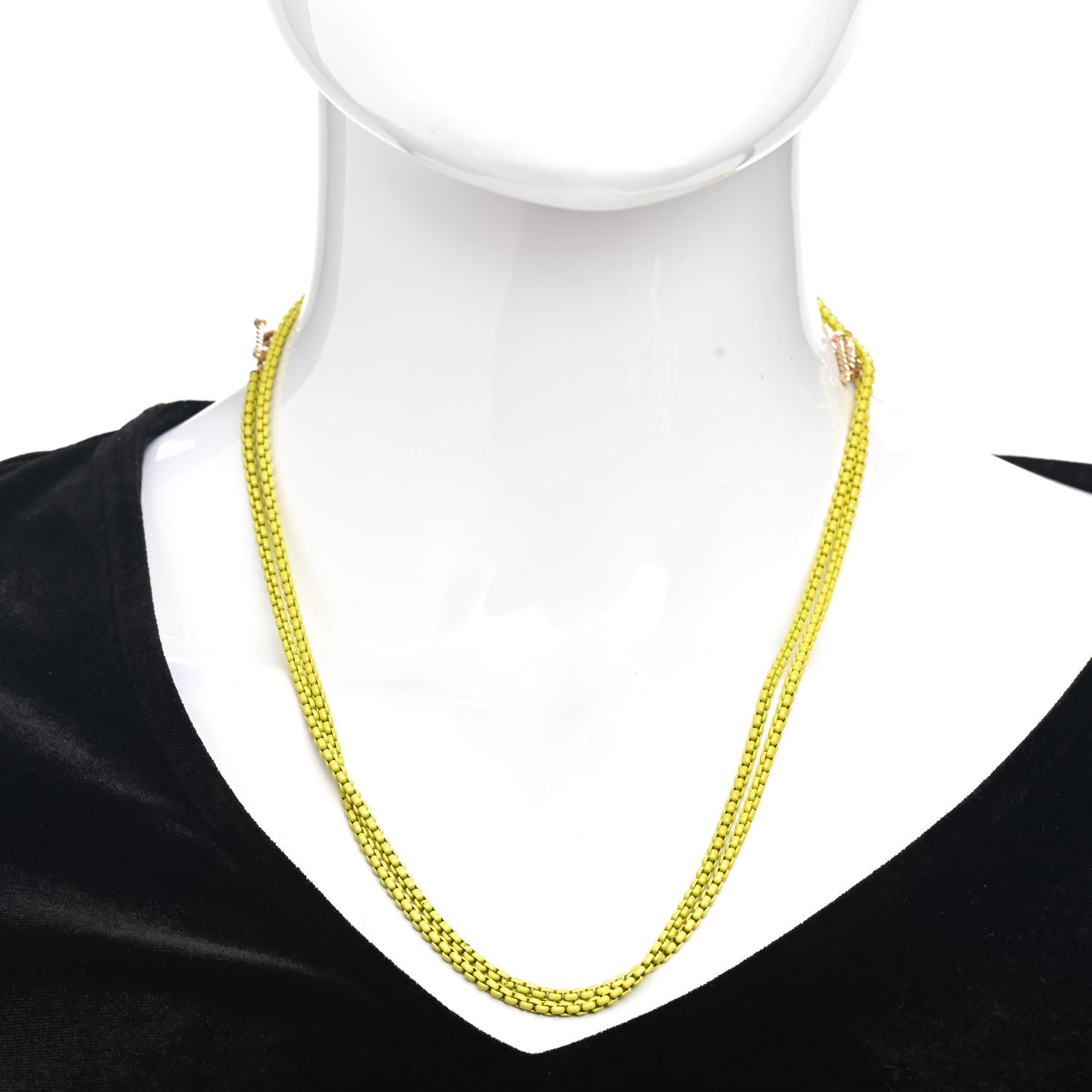 David Yurman Stainless Steel Acrylic 14K Yellow Gold Bel Aire Chain Necklace Yellow 2 of 8