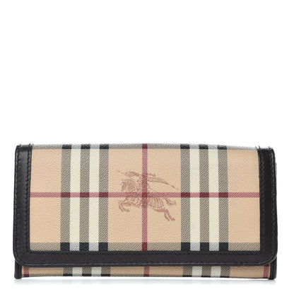Burberry Haymarket Check Penrose Continental Wallet Brown 1 of 8