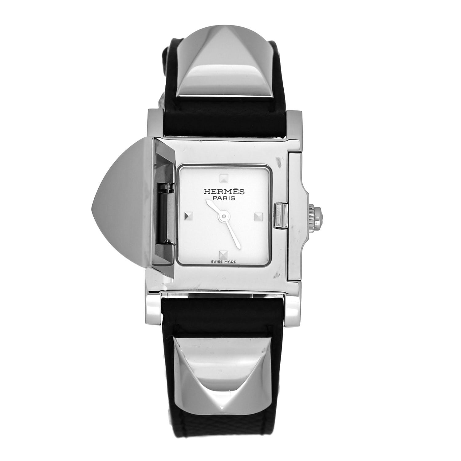 Hermes Stainless Steel Epsom 23mm Medor Quartz Watch Noir 2 of 6