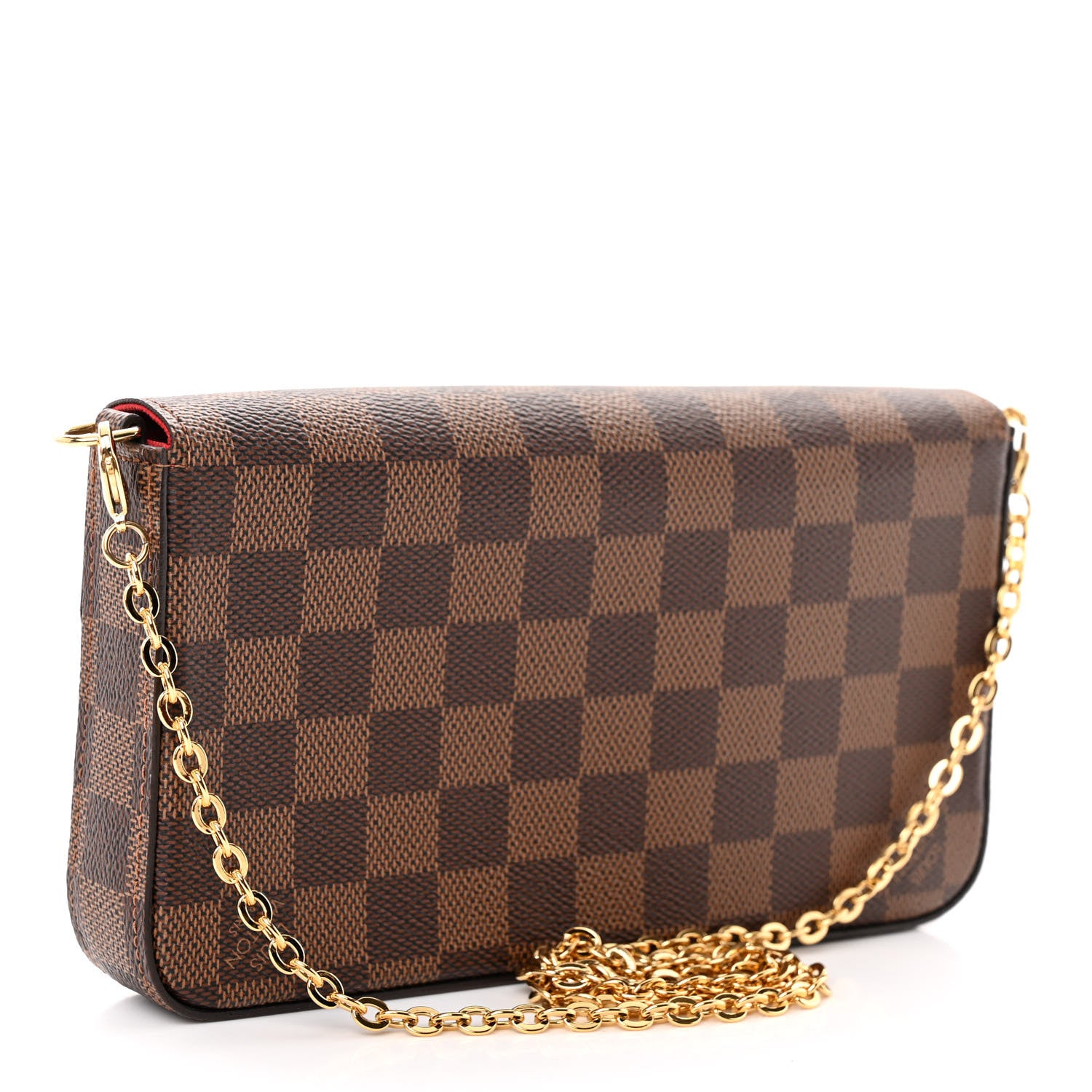 Louis Vuitton Damier Ebene Pochette Felicie Chain Wallet 4 of 10