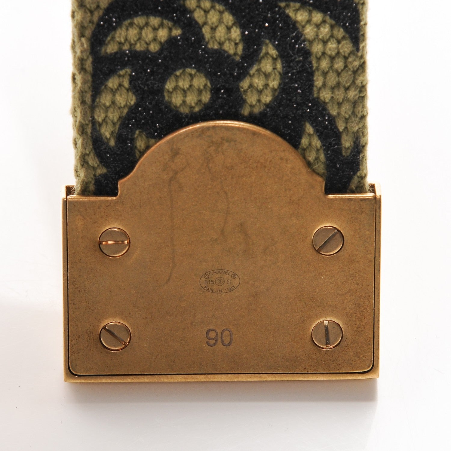 Chanel Canvas CC Logo Belt 90 36 Khaki 5 of 7