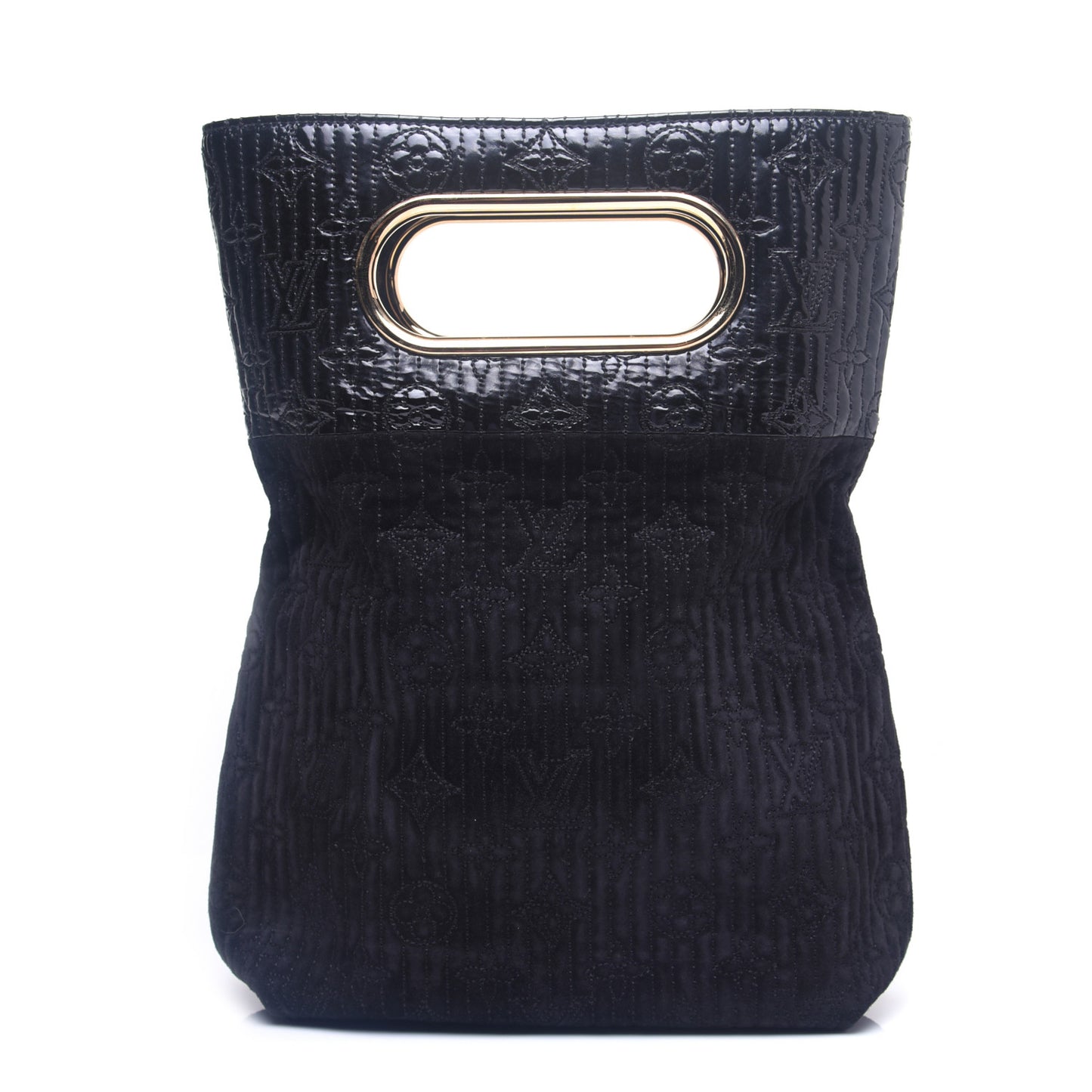 Suede Monogram Motard Afterdark Clutch Black