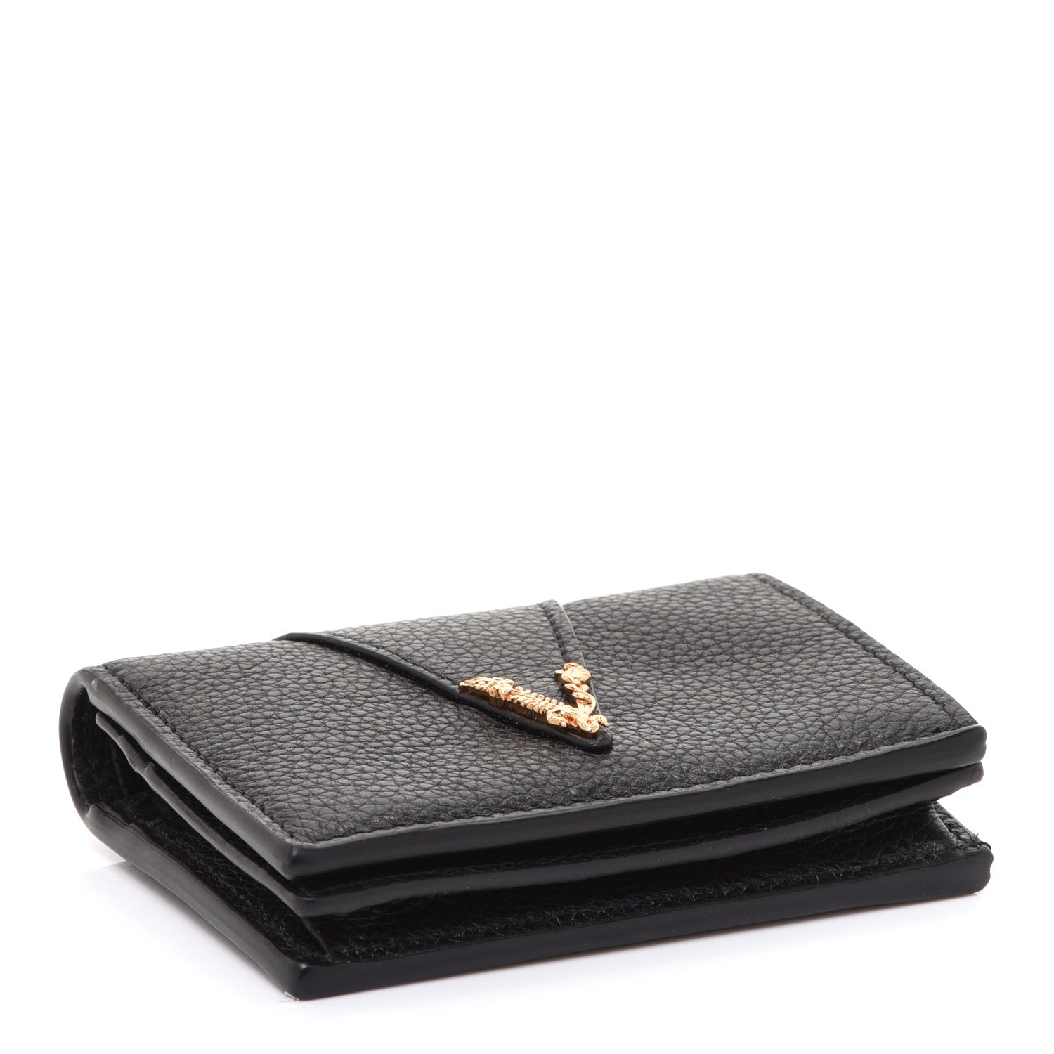 Versace Grained Calfskin Virtus Bifold Wallet Black 4 of 6