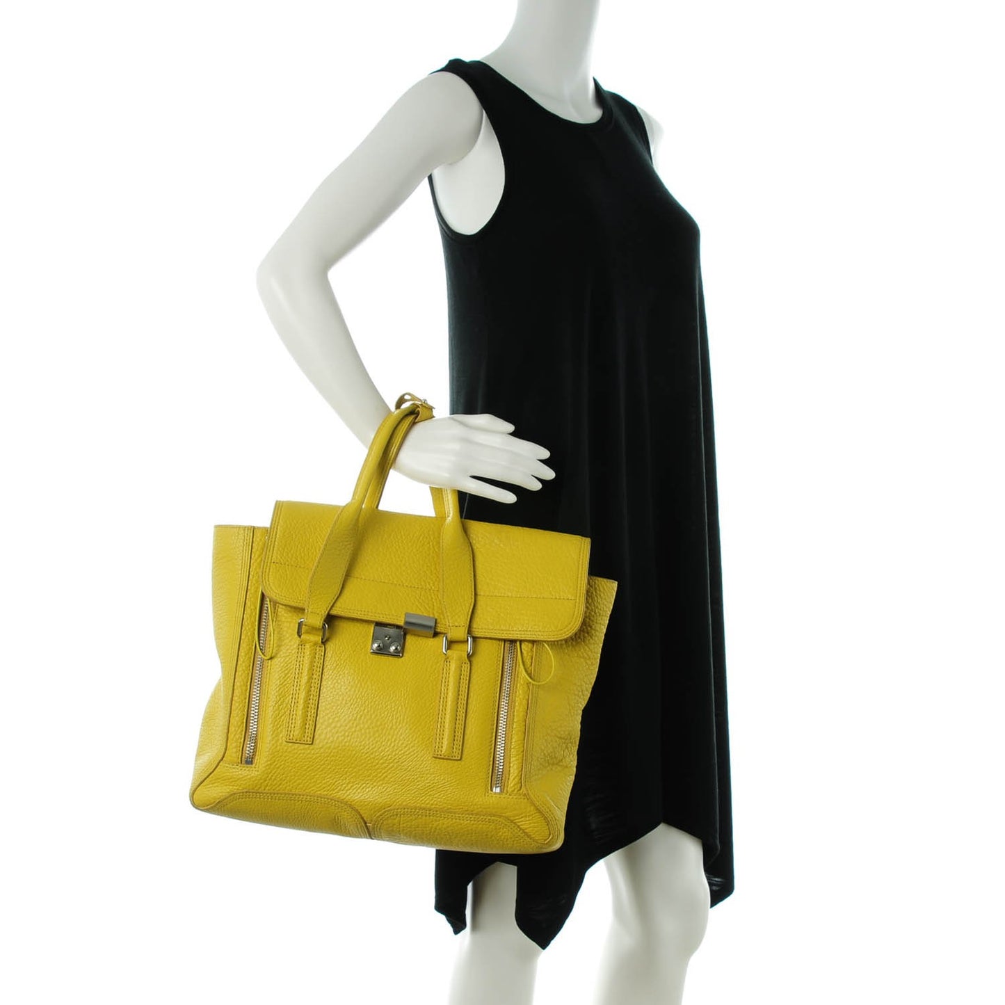 3.1 Calfskin Large Pashli Satchel Lemon Yellow