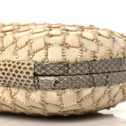 Bottega Veneta Ayers Nappa Fringe Intrecciato Knot Clutch Grey Beige 9 of 9