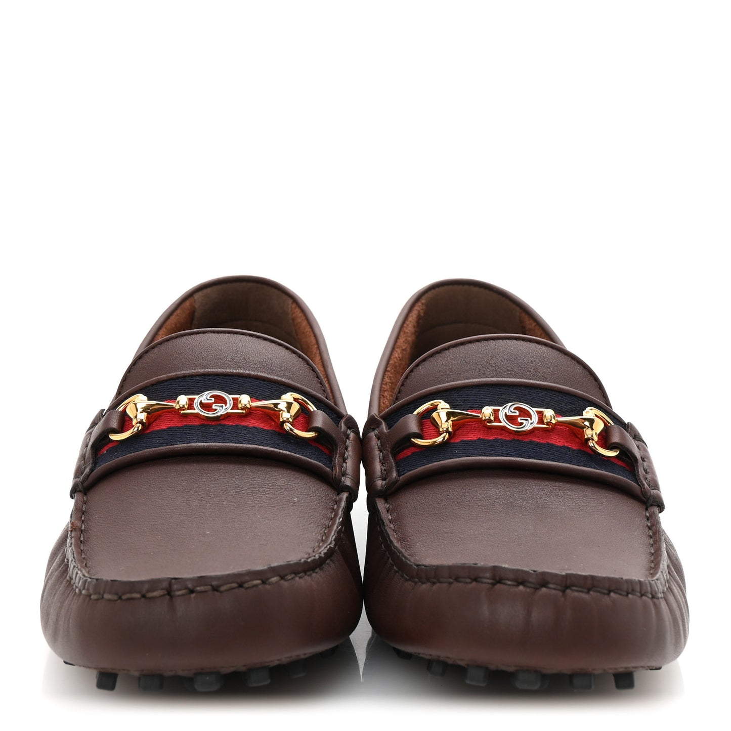 Soft Clove Calfskin Web Mens Horsebit Driver Loafers 7.5 Cocoa