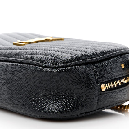 Saint Laurent Grain De Poudre Matelasse Monogram Mini Lou Camera Bag Black 10 of 12