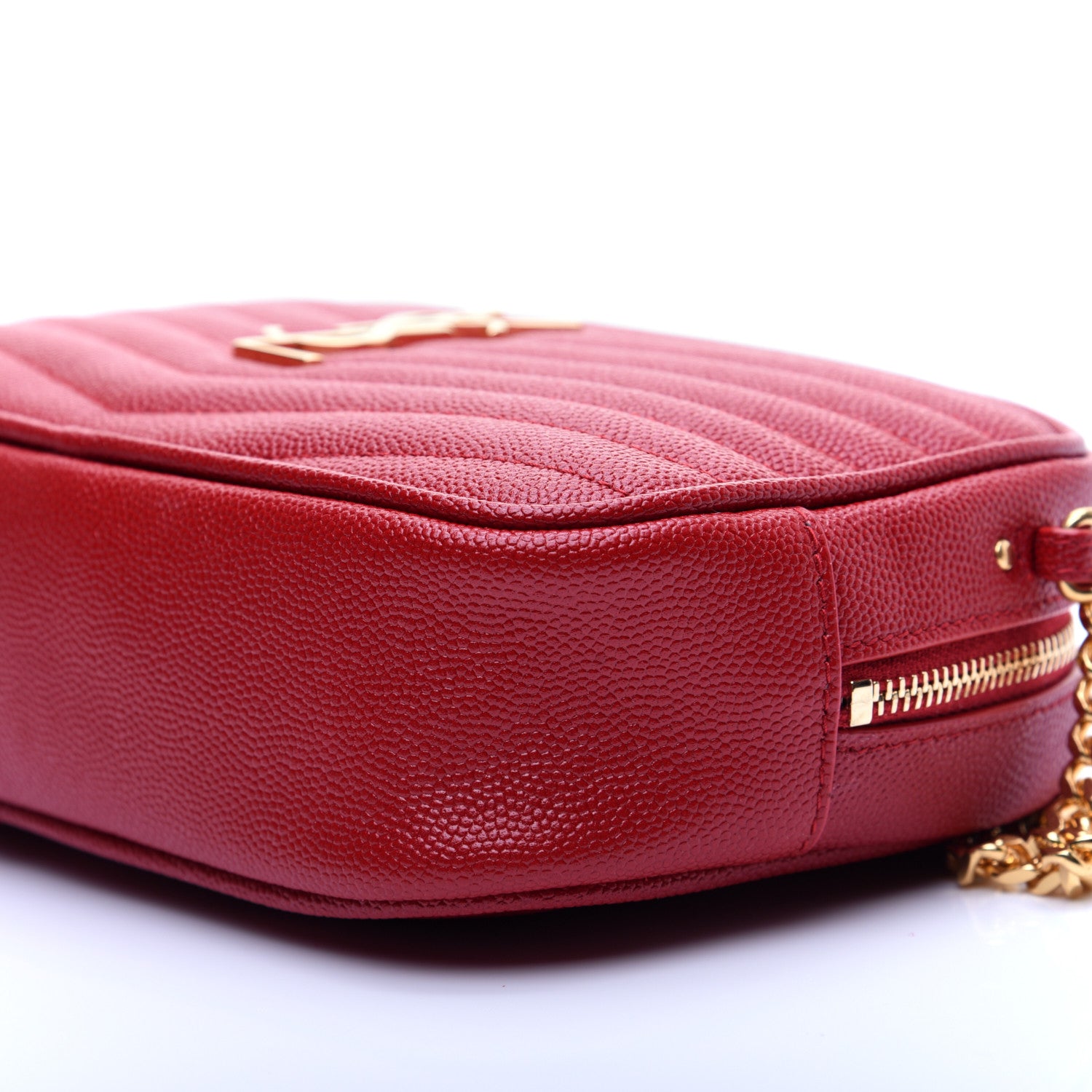Saint Laurent Grain De Poudre Matelasse Monogram Mini Lou Camera Bag Eros Red 7 of 13
