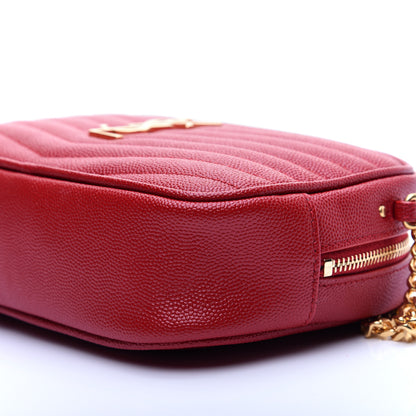 Saint Laurent Grain De Poudre Matelasse Monogram Mini Lou Camera Bag Eros Red 7 of 13