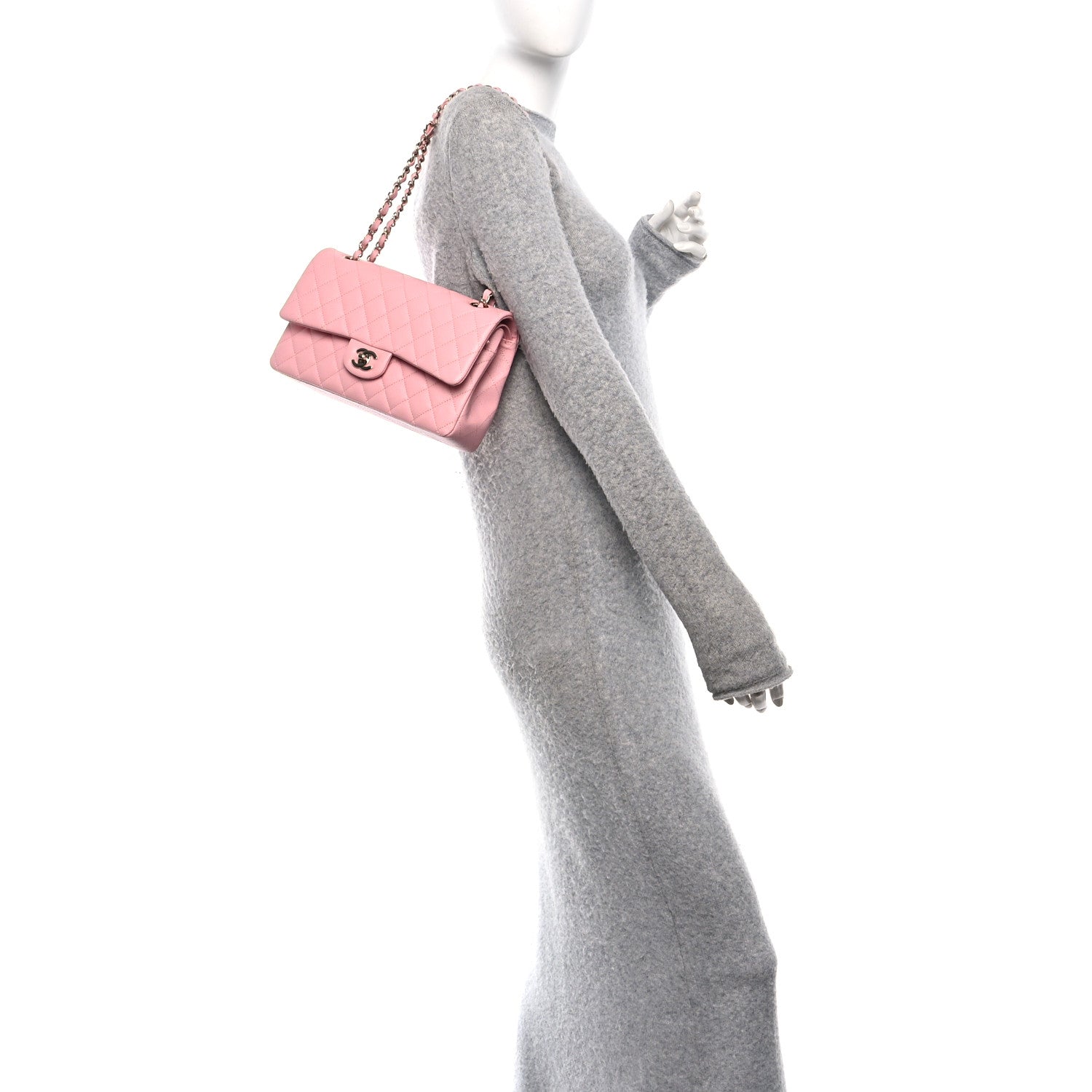 Chanel Caviar Quilted Medium Double Flap Light Pink 2 of 11