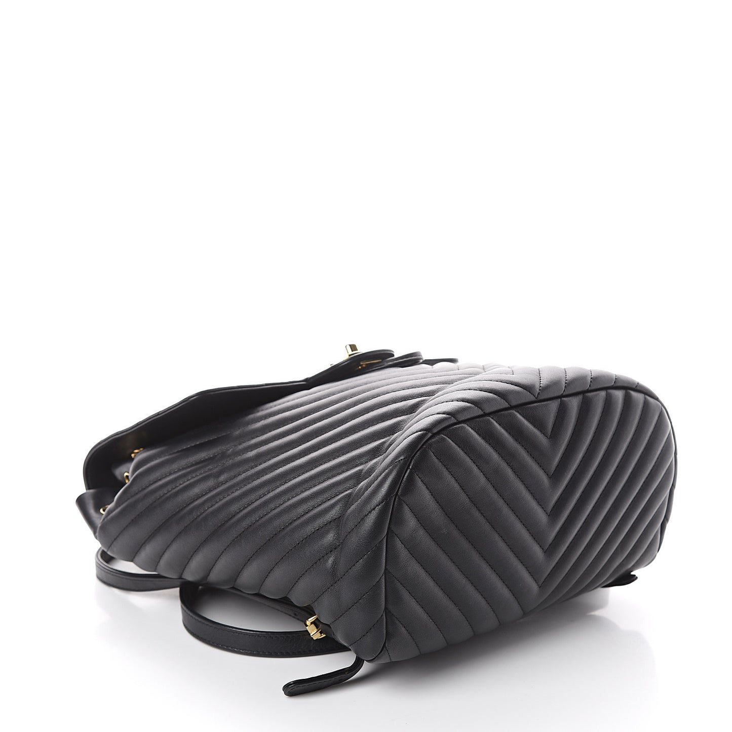 Calfskin Chevron Quilted Large Urban Spirit Backpack Black