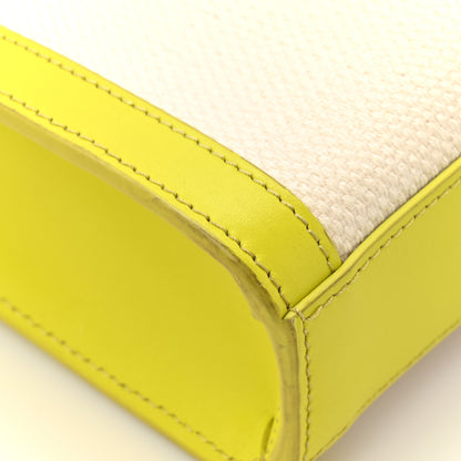 Celine Canvas Calfskin Mini Vertical Cabas Neon Yellow 10 of 14