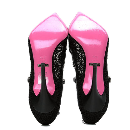 Gucci Lace Pizzo Venice Pumps 37.5 Black 4 of 5
