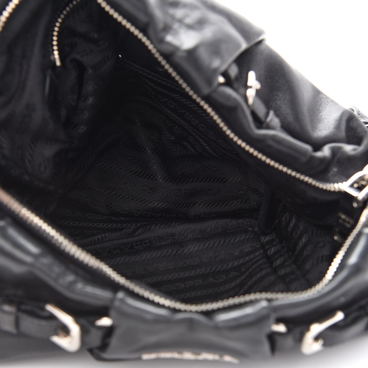Soft Calfskin Pleated Hobo Black