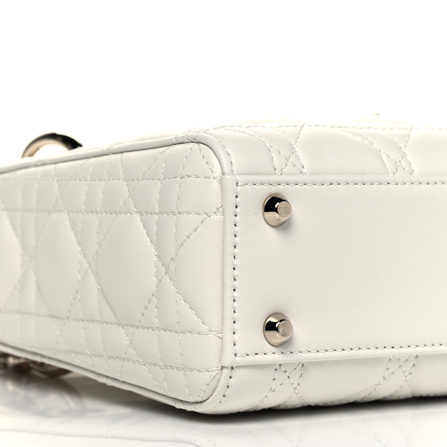 Lambskin Cannage Mini Lady Dior White