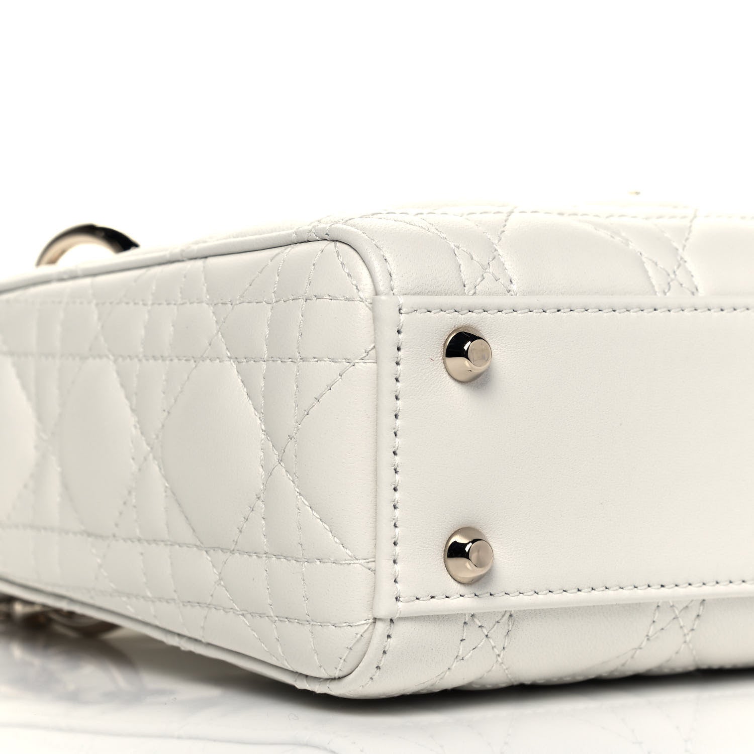 Christian Dior Lambskin Cannage Mini Lady Dior White 8 of 9