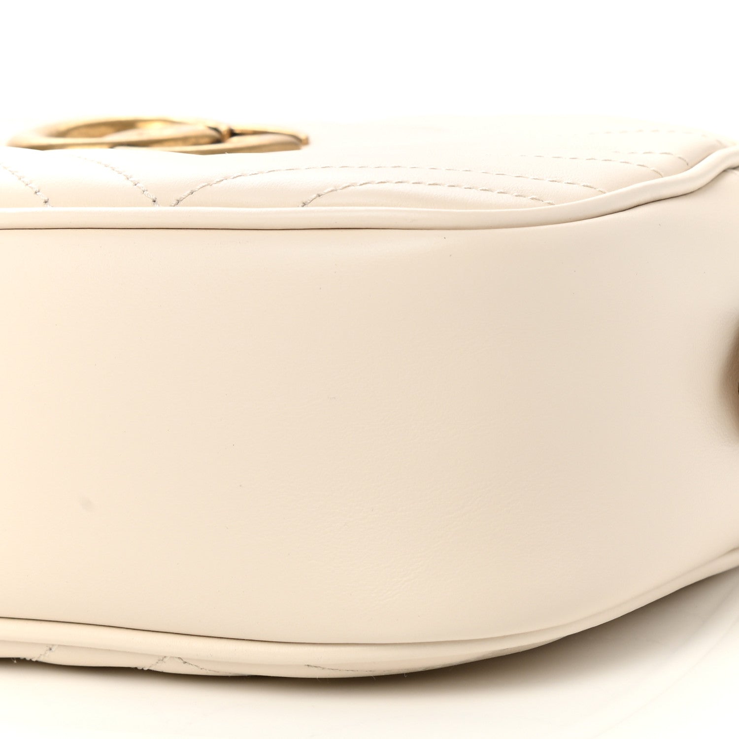 Gucci Calfskin Matelasse Small GG Marmont Chain Shoulder Bag White 10 of 10