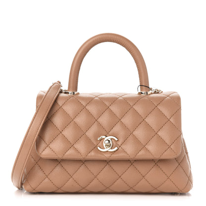 Chanel Caviar Quilted Mini Coco Handle Flap Brown 1 of 10