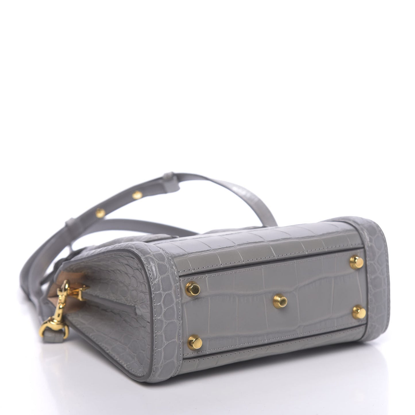 Calfskin Crocodile Embossed Mini Heroine 21 Smog