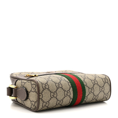 Gucci GG Supreme Monogram Web Mini Ophidia Shoulder Bag Brown 4 of 13