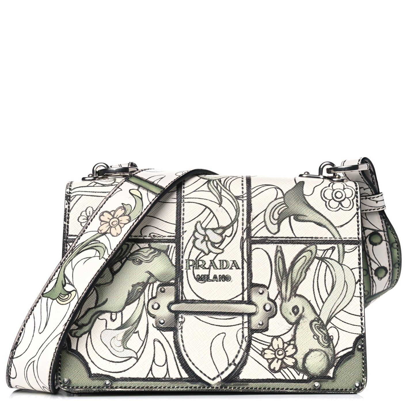 X JAMES JEAN Saffiano Rabbit Print Cahier Bag Giada
