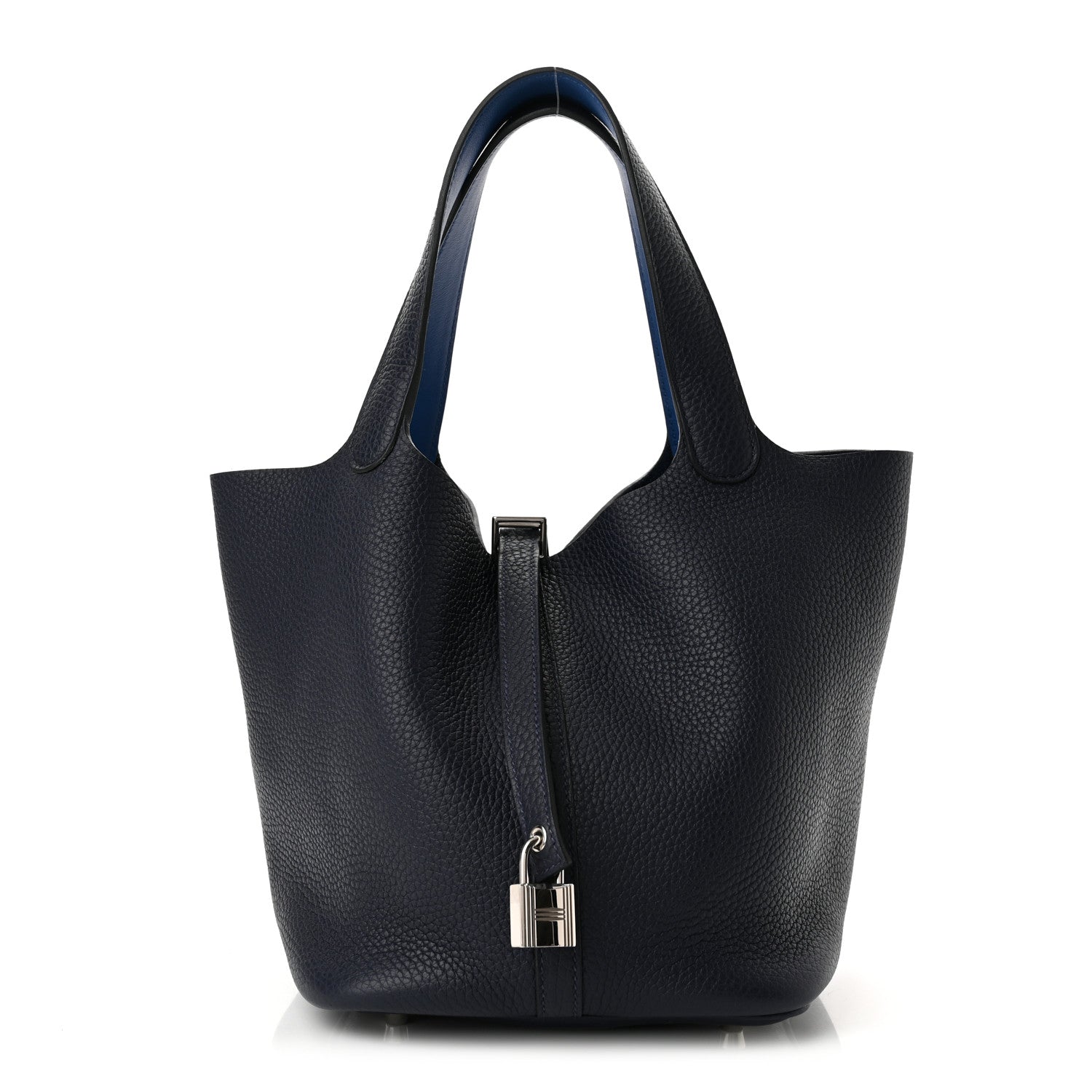 Hermes Taurillon Clemence Swift Eclat Picotin Lock 22 MM Bleu Nuit Bleu Zellige 1 of 11