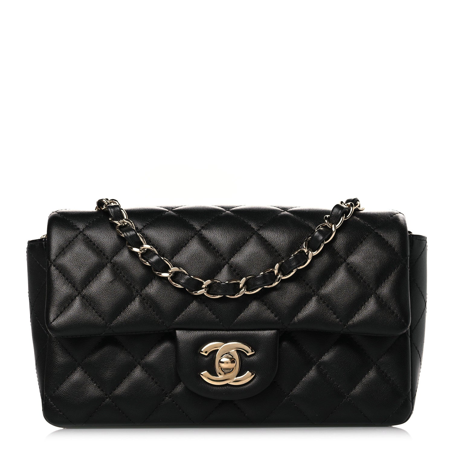 Chanel Lambskin Quilted Mini Rectangular Flap Black 1 of 9