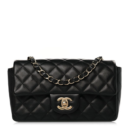 Chanel Lambskin Quilted Mini Rectangular Flap Black 1 of 9