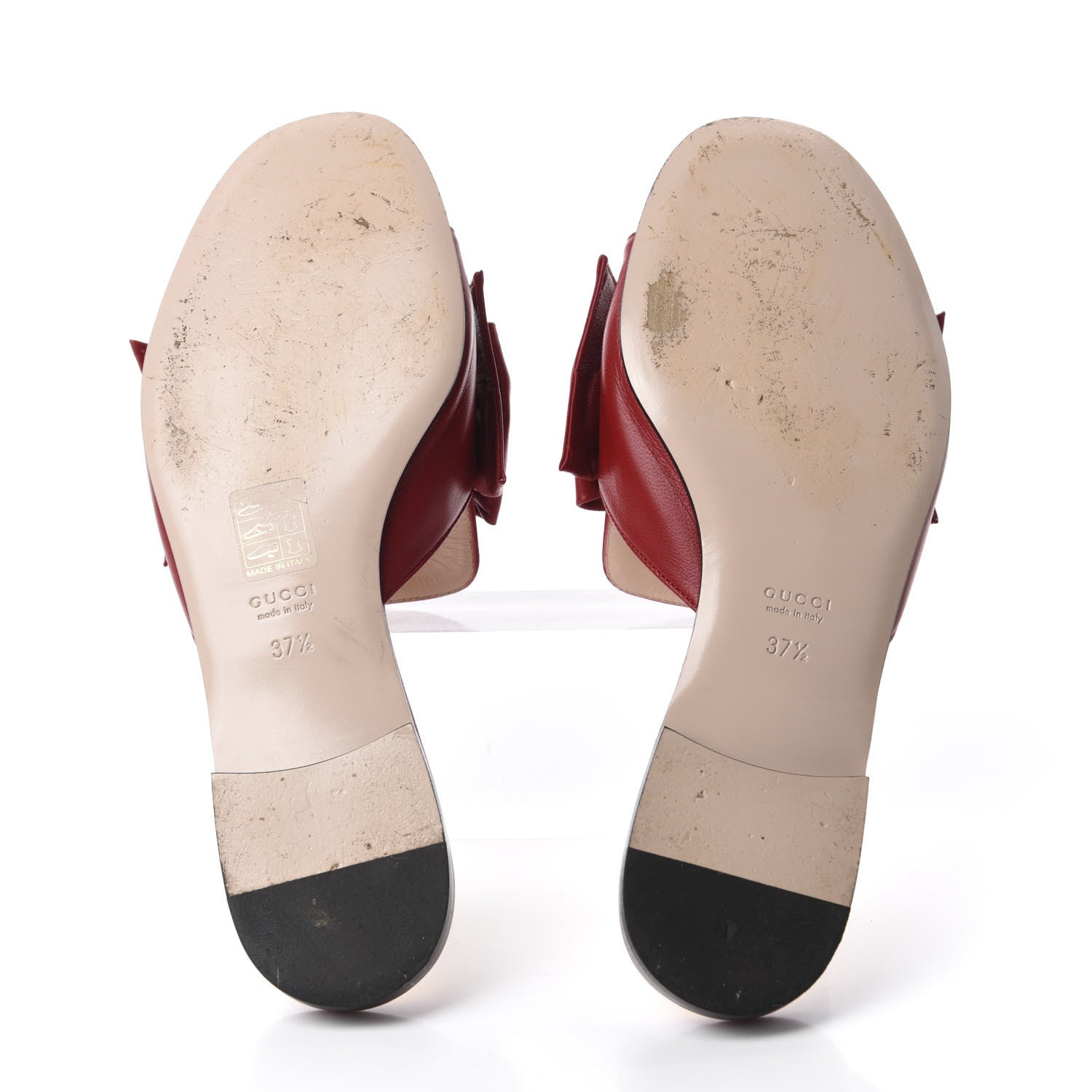 Gucci Nappa Queen Margaret Flat Slide Sandals 37.5 Hibiscus Red 6 of 11