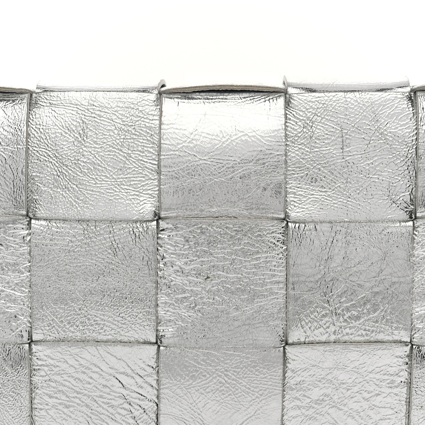 Metallic Lambskin Maxi Intrecciato Cassette Crossbody Bag Silver