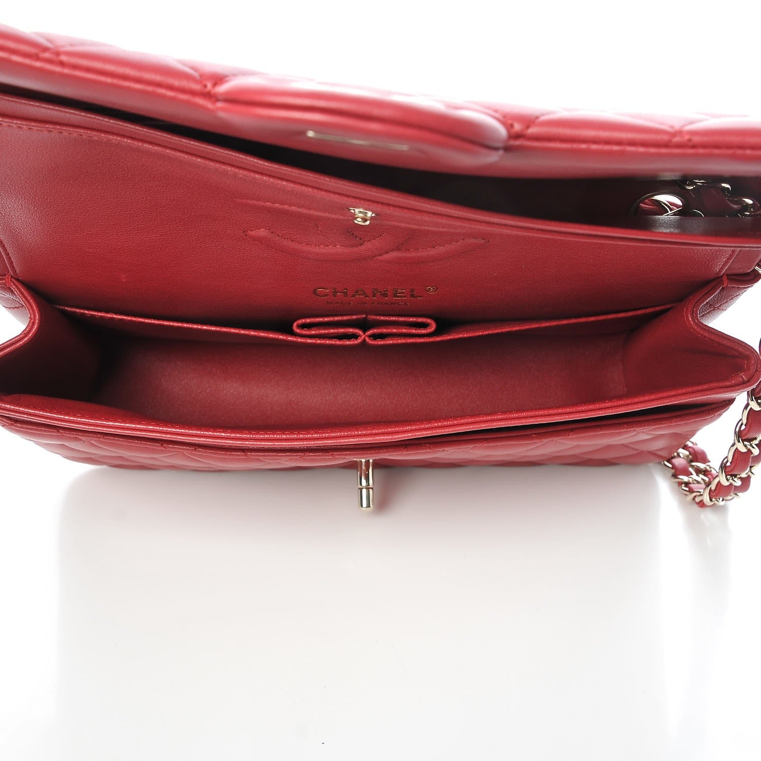 Chanel Lambskin Quilted Medium Double Flap Dark Pink 5 of 8
