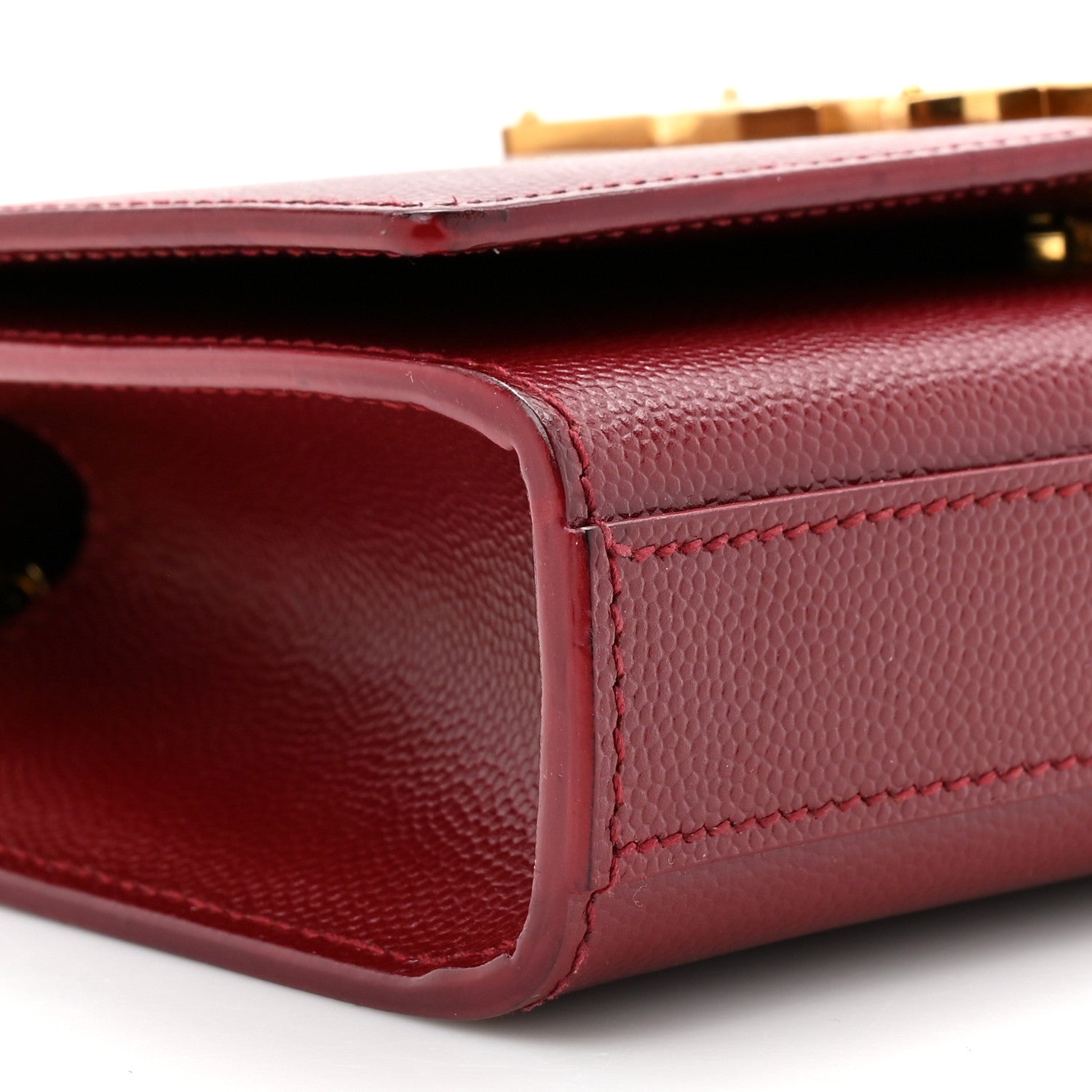Saint Laurent Grain De Poudre Small Monogram Kate Satchel Red 10 of 14