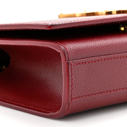Saint Laurent Grain De Poudre Small Monogram Kate Satchel Red 10 of 14