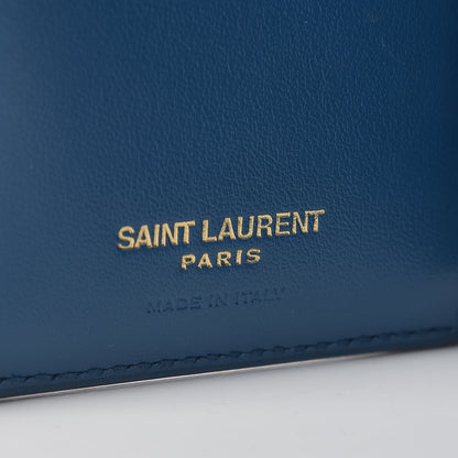 Saint Laurent Calfskin Star Print Monogram Fragments Wallet Deep Sea 6 of 8