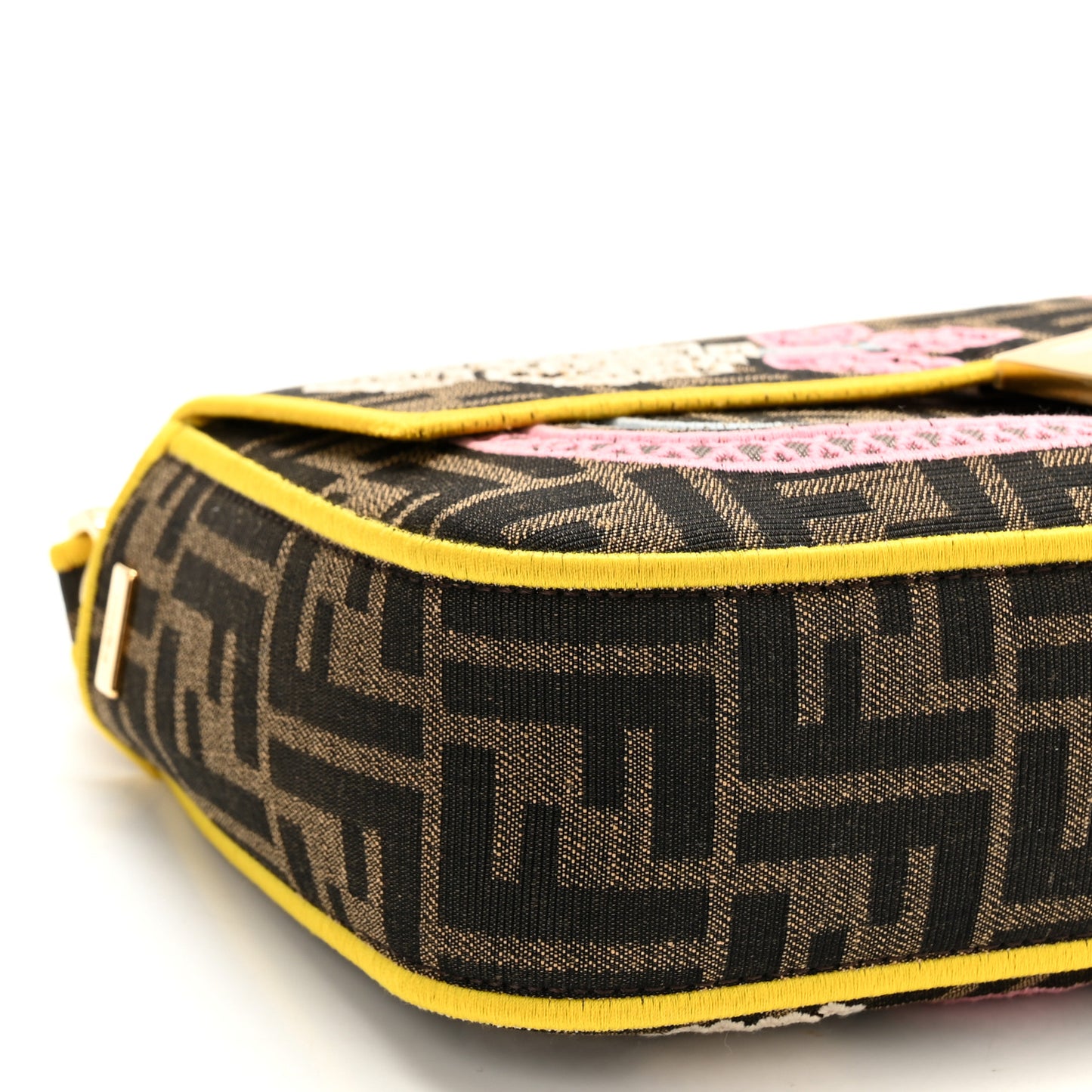 Fabric Jacquard FF Floral Embroidered Baguette Tobacco Moro Multicolor