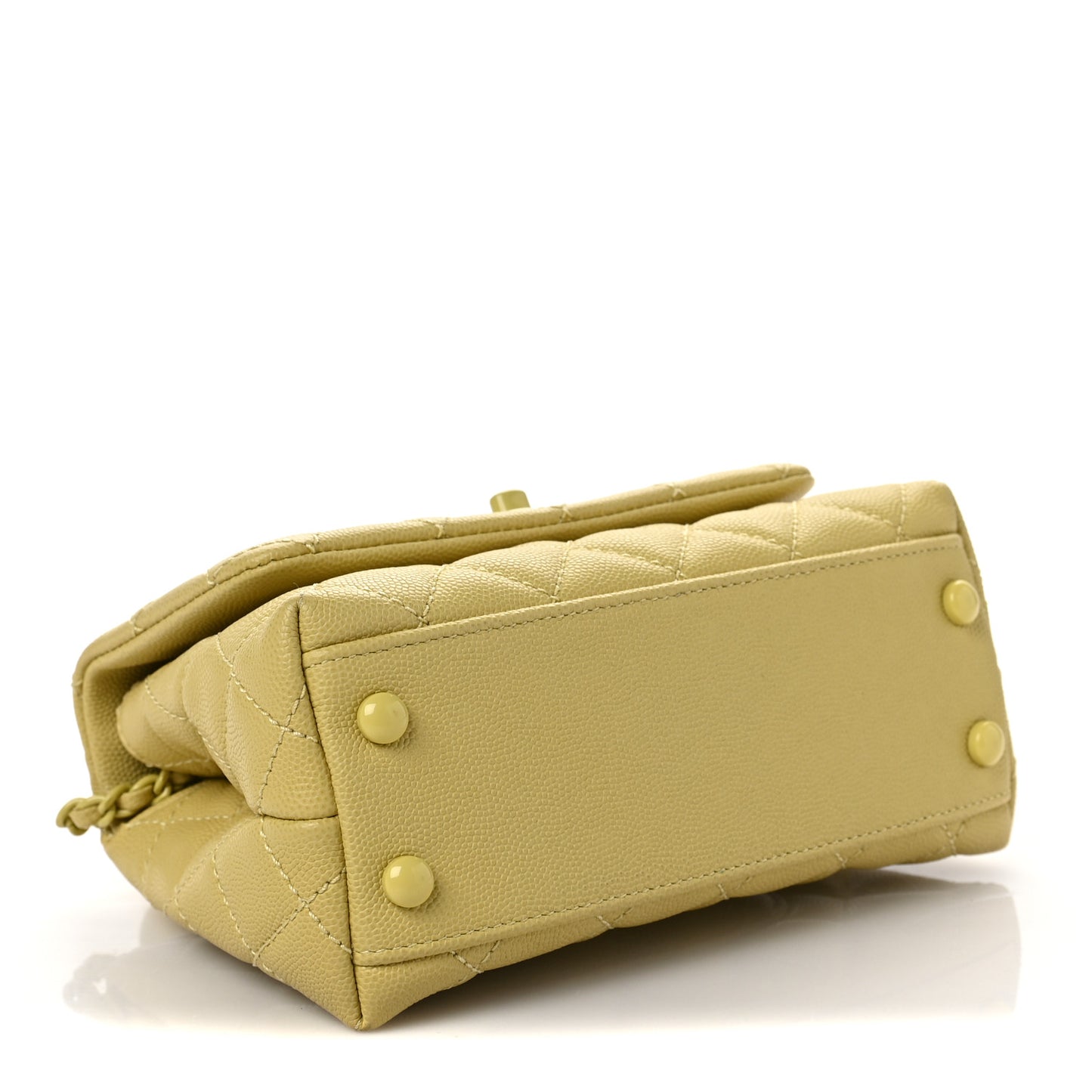 Caviar Quilted Incognito Extra Mini Coco Handle Flap Light Yellow