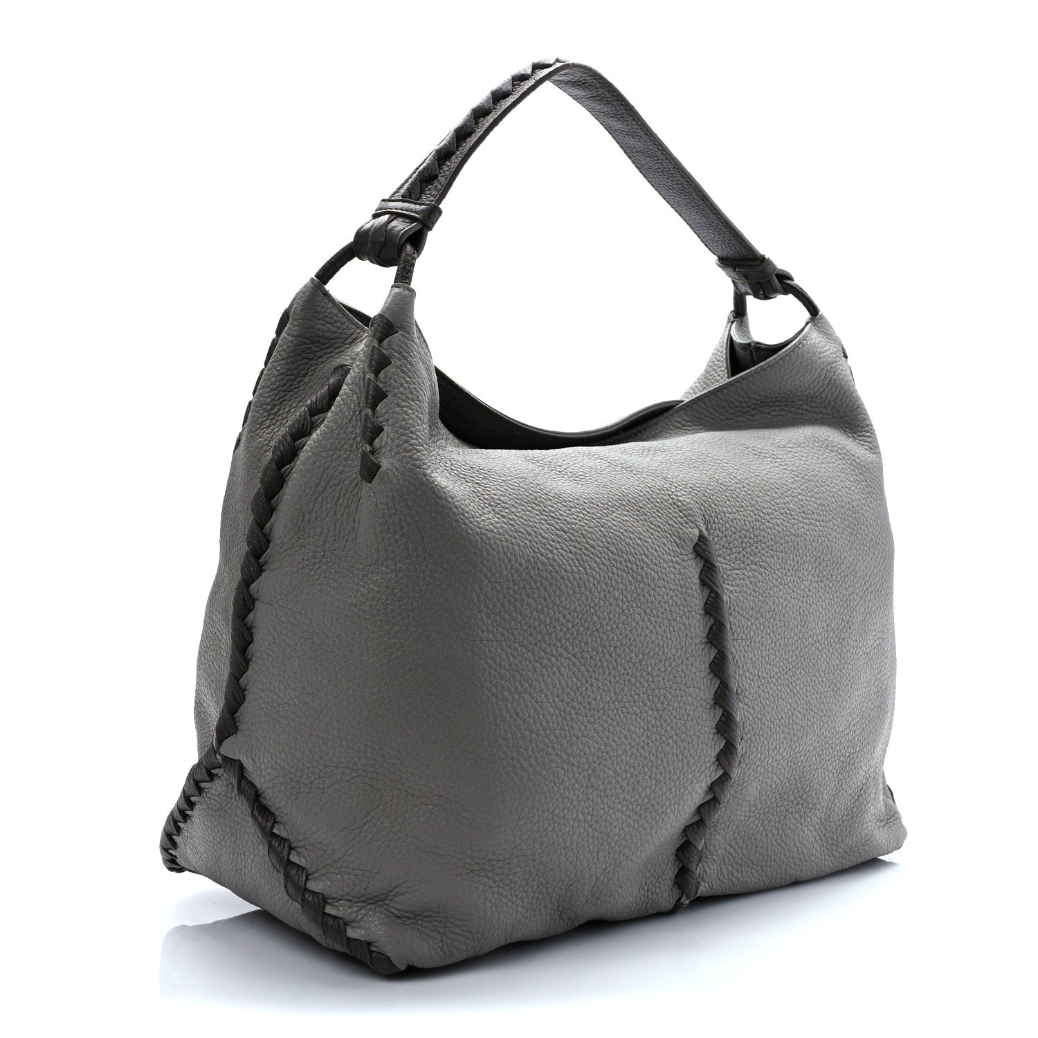 Bottega Veneta Cervo Lavato Deerskin Hobo Dark Cement New Steel 2 of 8