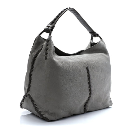 Bottega Veneta Cervo Lavato Deerskin Hobo Dark Cement New Steel 3 of 9