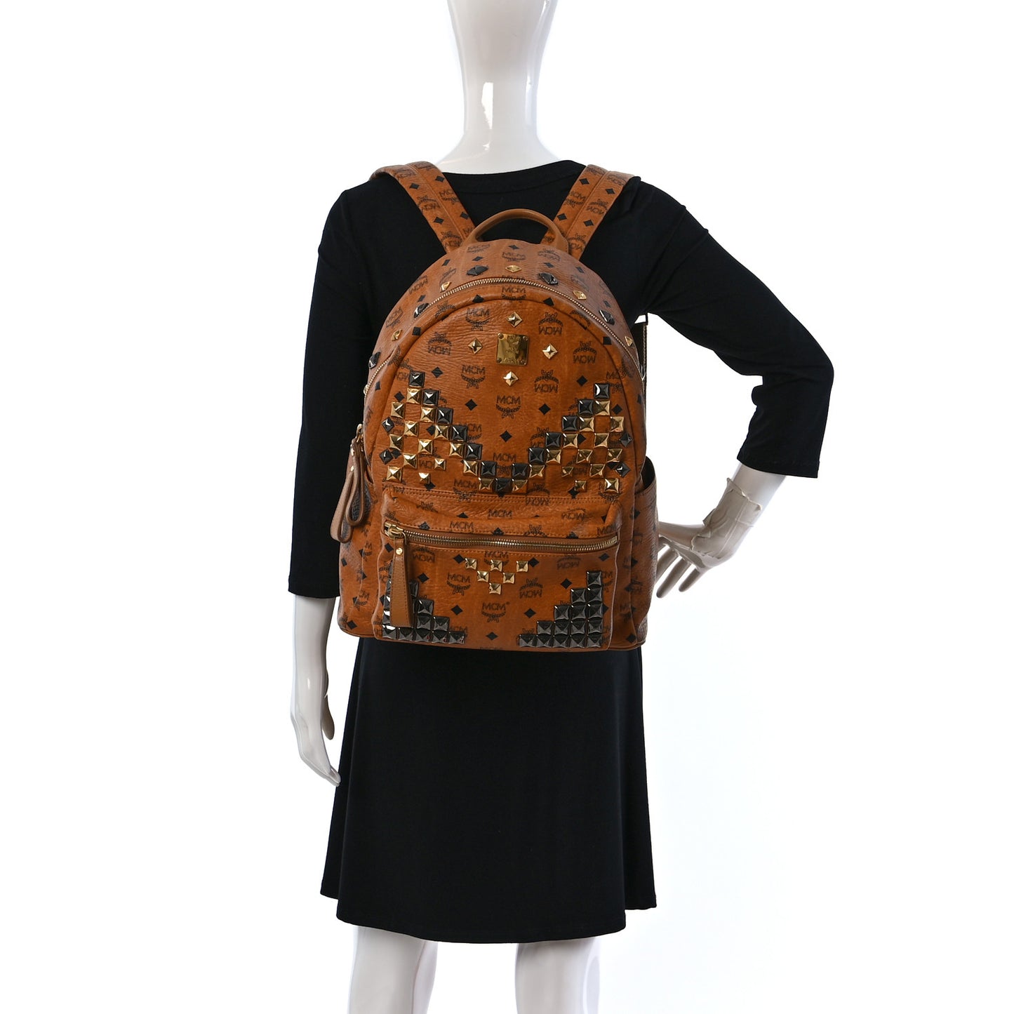 Visetos Studded Medium Stark M Backpack Cognac