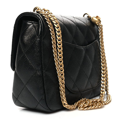 Chanel Caviar Quilted Sweetheart Flap Black 3 of 10