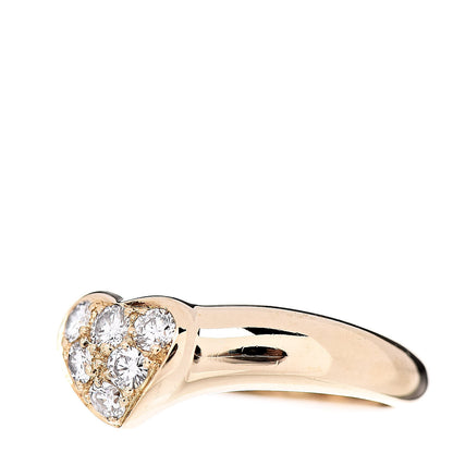 Tiffany 18K Yellow Gold Diamond Heart Band Ring 49 5 3 of 5