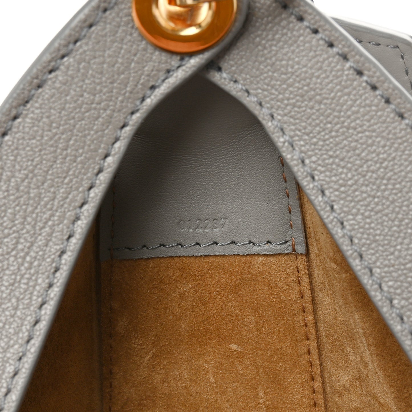 Satin Calfskin Jacquard Small Luna Bag Pearl Grey