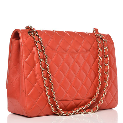 Chanel Lambskin Quilted Maxi Single Flap Light Red 3 of 12
