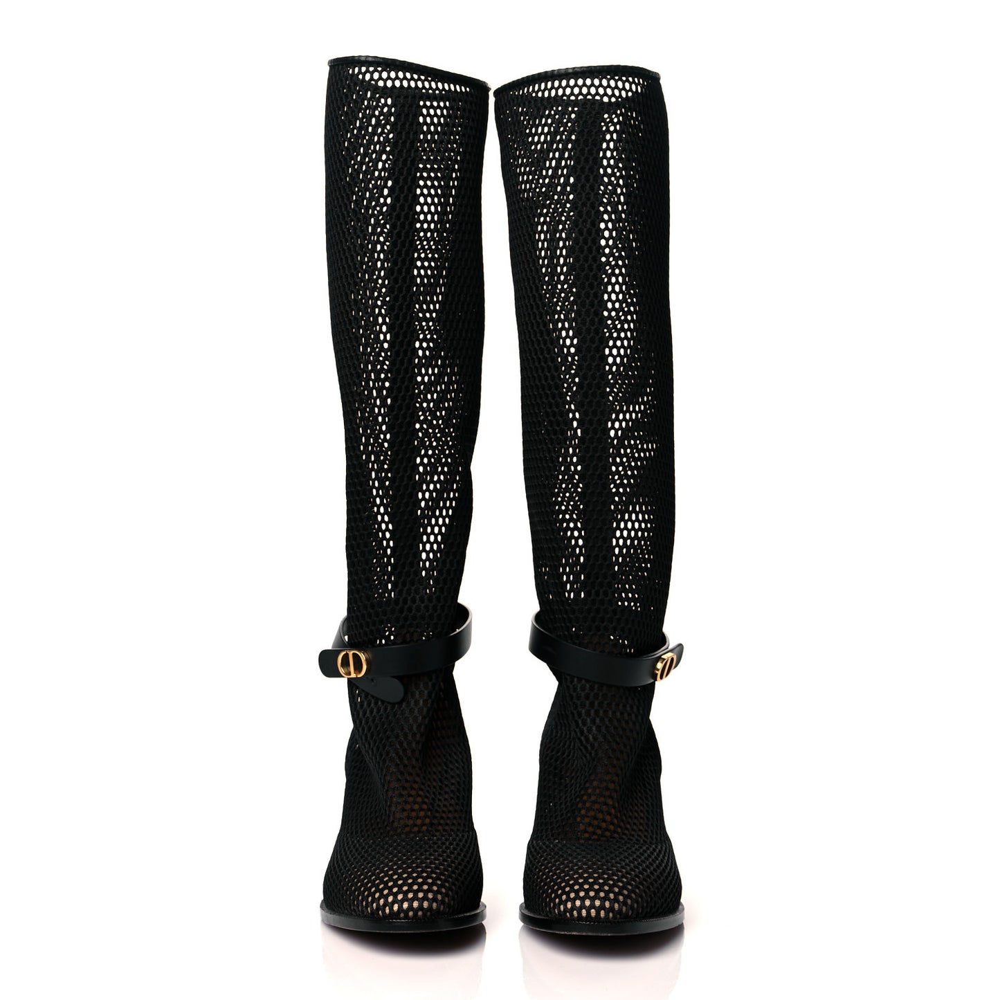 Calfskin Resille Empreinte High Boots 36 Black