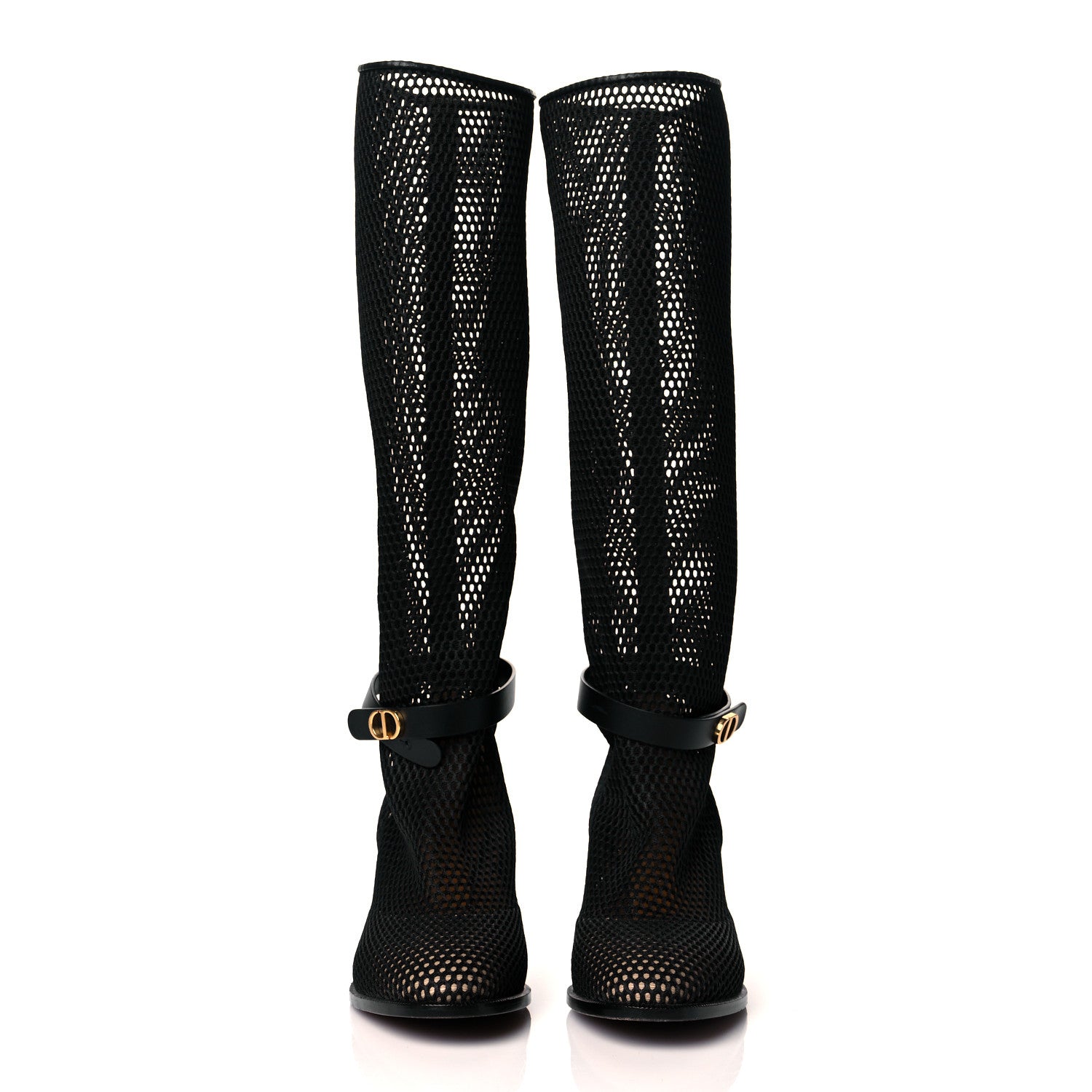 Christian Dior Calfskin Resille Empreinte High Boots 36 Black 2 of 10