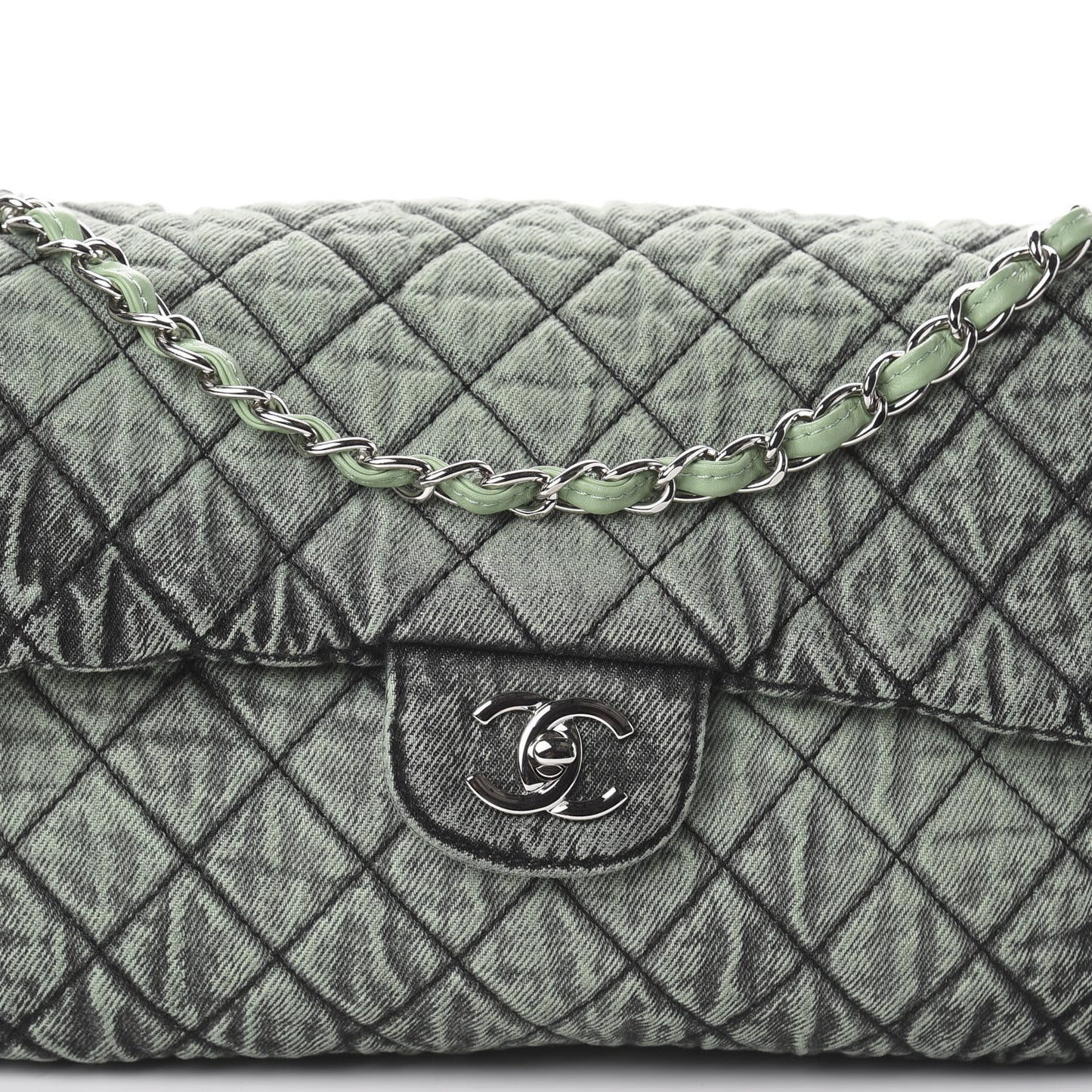 Denim Quilted Denimpression Flap Green Black