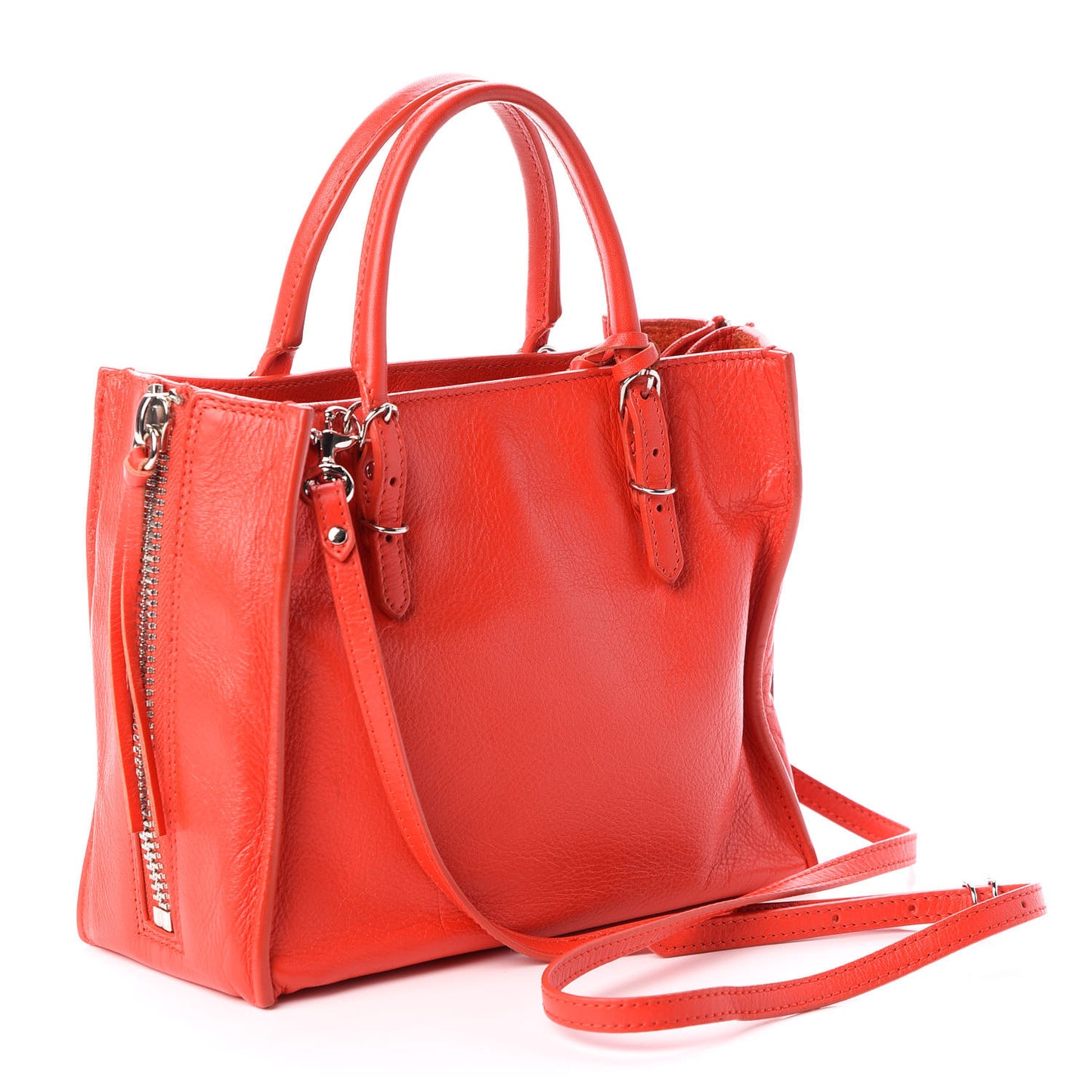 Calfskin Papier Mini A4 Zip Around Tote Rouge Coquelicot