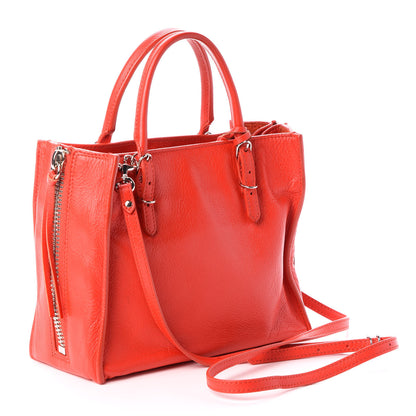Balenciaga Calfskin Papier Mini A4 Zip Around Tote Rouge Coquelicot 3 of 12