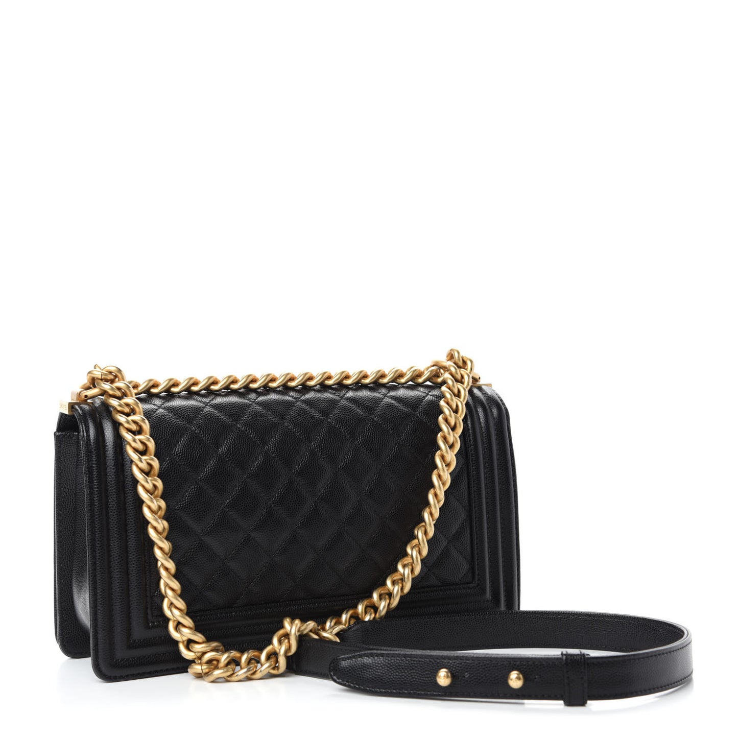 Caviar Quilted Medium Boy Flap Black